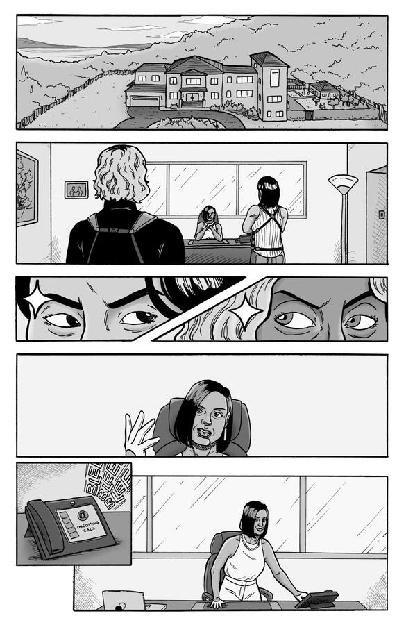 Exes with Axes (2022) Page 1 (Unlettered), written in collaboration with Alex Bennetts